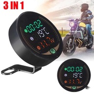 Motocykel Elektronický LED digitálny voltmeter čas