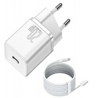 BASEUS RÝCHLA NABÍJAČKA PRE IPHONE TELEFÓN USB-C NAPÁJACÍ ZDROJ 20W PD + KÁBEL