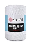 YarnArt Macrame Bavlnená Lurexová šnúrka 3mm 721 biela