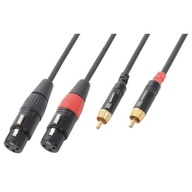 Signálový kábel 2x XLR (f) - 2x RCA (m) 1,5m