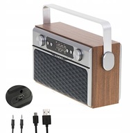 RETRO PRENOSNÉ KUCHYNSKÉ RÁDIO ROZŠÍRITEĽNÁ ANTÉNA SIEŤ + BATÉRIA MP3/USB/BT