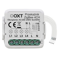 OXT mini reléový modul 4 ZigBee obvody TUYA