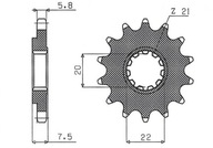 Predné ozubené koleso SUNSTAR 2120 13 HONDA CR 125R '04