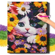 5D DIAMANTOVÁ VÝŠIVKA s diamantovým rámom na maľovanie 20x30 Mosaic Cat Oh Art!