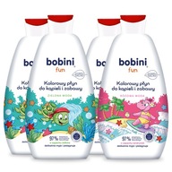 Bobini Fun Tekutý kúpeľ pre deti Farbiaca voda Super penová zmes 4x500ml