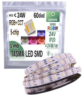 PREMIUM RGB+CCT LED pásik 5v1 1m teplý studený 24V RGBCCT