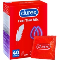 Durex FEEL THIN MIX sada kondómov 40 ks tenkých, navlhčených, nasadených kondómov