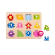 TOOKY TOY Puzzle Montessori Puzzle Učenie sa tvarov s figúrkami
