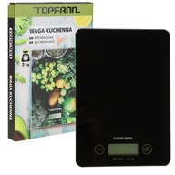 ELEKTRONICKÁ KUCHYŇSKÁ VÁHA 5KG TOPFANN, ČIERNA