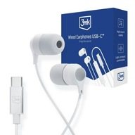 3MK Wired Earphones USB-C slúchadlá do uší biele/biele USB-C