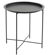 Moderný podkrovný kovový okrúhly čierny konferenčný stolík