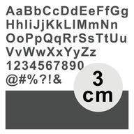 Veľké písmená a malé číslice 268 znakov 59 farieb 3cm