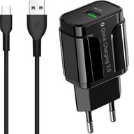 Nabíjačka na telefón QC 3.0 USB Type-C kábel