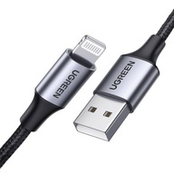 KÁBEL LIGHTNING USB UGREEN 2.4A US199 1.5M KÁBEL