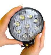 LED PRACOVNÁ LAMPA 9 LED HALOGÉN 27W 12-24V CE SCHVÁLENIE KRUHOVÝ TRAKTOR