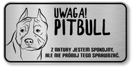 Pozor Dog Nerezová doska Pitbull