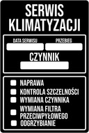 100x Servisné nálepky SERVIS KLIMATIZÁCIE čierne namiesto vešiakov 9x6 cm