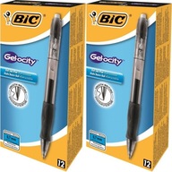 BIC GEL-OCITY čierne automatické gélové pero, 0,7 mm x 24