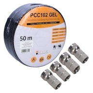 KOAXIÁLNY KÁBEL CU GEL 50m + 4x FYPU F 6.8 PLUG