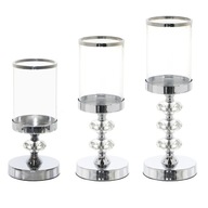 Svietnik Glamour Lantern Chrome Strieborný krištáľ