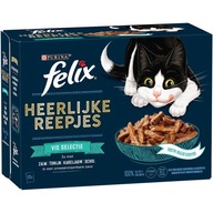 Sada príchutí Felix Tasty Shreds FISH 12x80g