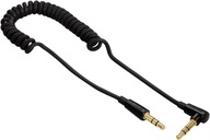 Špirálový audio kábel 3,5 mm jack - 3,5 mm jack šikmý 0,75 m Hama Black