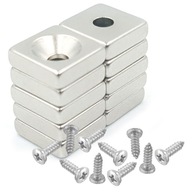 SET; 10KS MAGNET 10x10x3mm [7/3,5] NA SKRUT.