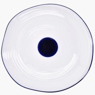 DUKA PLOCHÝ TANIER, BIELY NÁMORNÍCKY MODRÁ PORCELÁN, 20CM