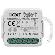 OXT mini reléový modul 3 ZigBee obvody TUYA