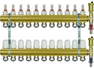 Rozdeľovač podlahového vykurovania, 11 okruhov, komplet