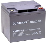 VYLEPŠENÁ AGM BATÉRIA 12V 45AH ENERBLOCK PRE CYKLICKÚ PREVÁDZKU