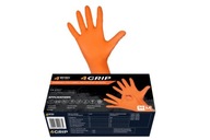 Veľmi pevné jednorázové nitrilové rukavice 4WRK GRIP/ORANGE R. 10