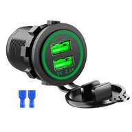 12V/24V vodotesná duálna USB nabíjačka pre p