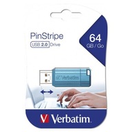 USB flash disk Verbatim, USB 2.0, 64 GB, PinStripe, Store N Go, modrý, 4