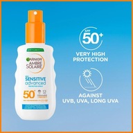 Garnier AMBRE SOLAIRE SENSITIVE SPREJ S POKROČILOU OCHRANOU SPF50+