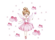 Samolepky na stenu FAIRY pink stars