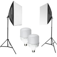 Sada 2x LED žiarovka 100W Softbox statívový difúzor