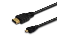 HDMI (M) - micro HDMI (M) kábel 1m, čierny, CL-39