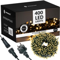 OSVETLENIE VIANOČNÉHO STROMČEKA 400LED VONKAJŠIE LAMPY TEPLÁ BIELA ​​19,5m OSVETLENIE