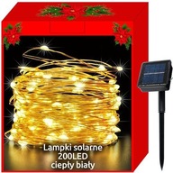 Solárne osvetlenie vianočného stromčeka - drôty 200 LED biele | 00011397