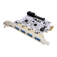 Adaptér karty PCIe 1x na 4x USB-A 1x USB-C 3.1Gen1