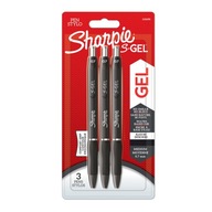 Gélové perá Sharpie S-Gel, 3 ks čierne