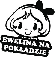 Nálepka EWELINA V AUTE 18x15 farieb