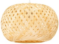 Biela BOHO bambusová závesná lampa 35cm BMB02