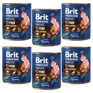 BRIT BY NATURE Mokré krmivo pre psov Bravčové mäso 6 x 800 g