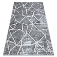 MODERNÝ MRAMOROVÝ stavebný koberec DO OBÝVAČKY, svetlosivý, 120x170 cm