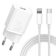 Rýchlonabíjacia kocka USB-C napájací zdroj Baseus 20W kábel pre iPhone Lightning