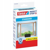 TESA STANDARD moskytiéra na okná - sieťka na okná na suchý zips 1,3 x 1,5 m čierna