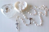 COMUNION ROSARY WHITE Trblietavá krabička na prijímanie