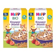 HIPP Chrumkavé müsli s banánmi a jahodami 2x20